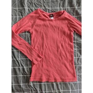 Tea ribbed salmon pink top